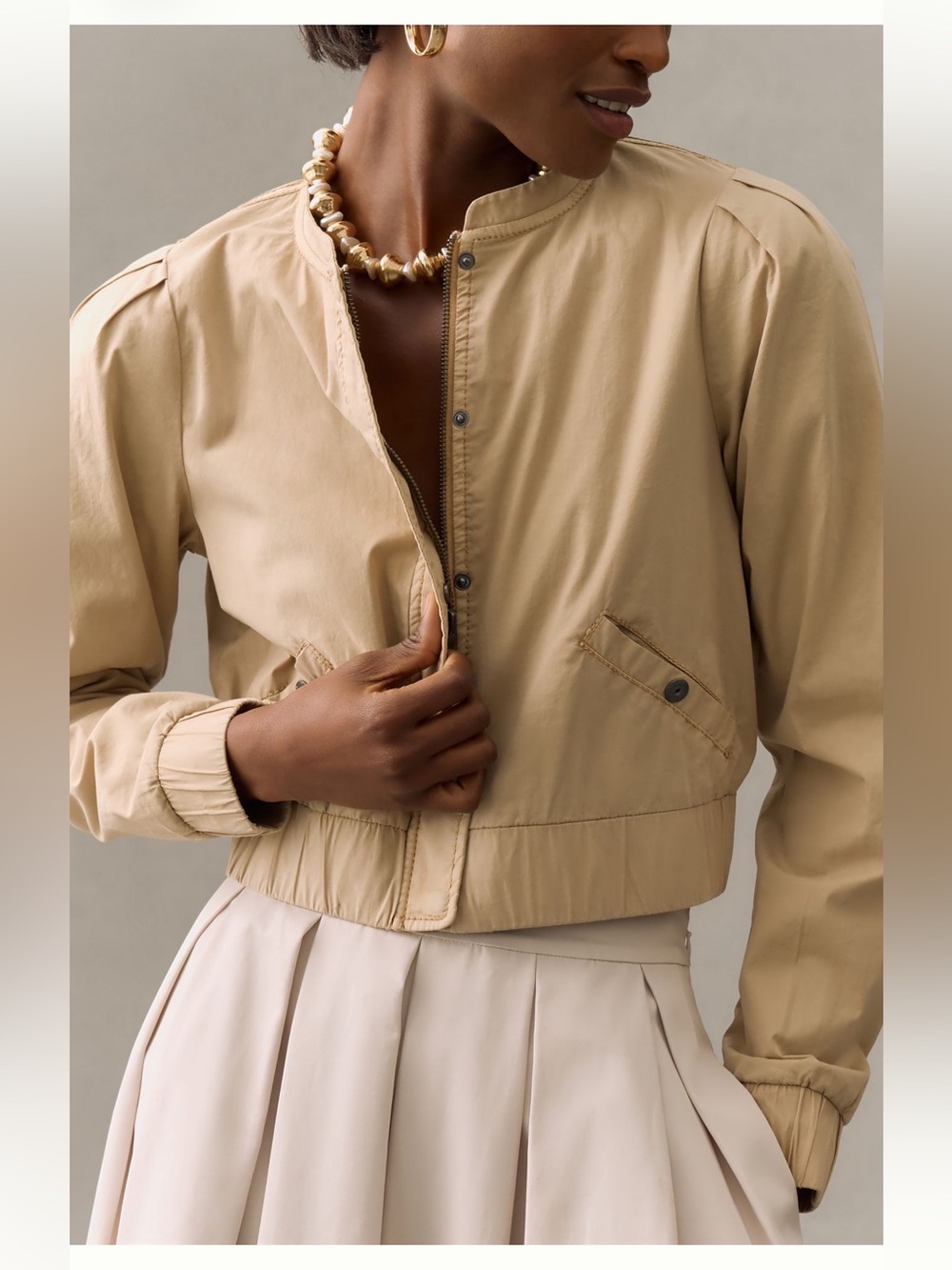Marrakech at Anthropologie Women's Poplin Bomber Jacket